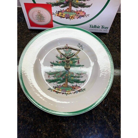 Spode Christmas Tree Tidbit 10 1/2” Tray NIB - Picture 2 of 5